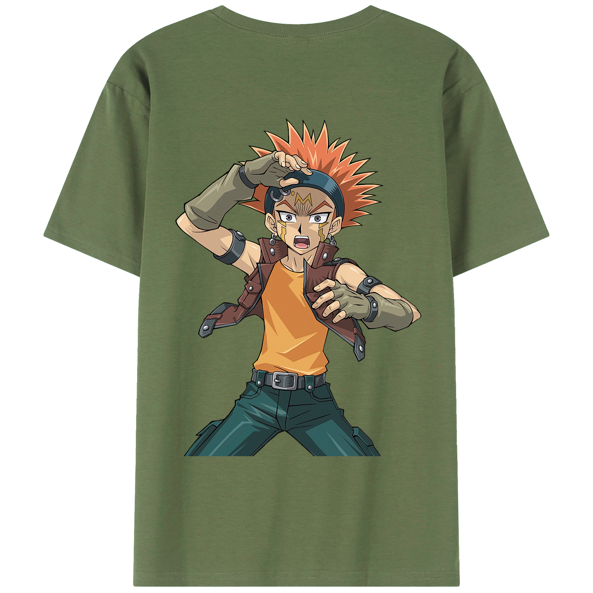 （画像用） 遊☆戯☆王 Yu-Gi-Oh! 綿100％ メンズ半袖Tシャツ（バックプリント） 通気性